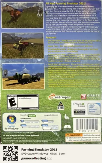 Farming Simulator 2011 Computer, NTSC box back