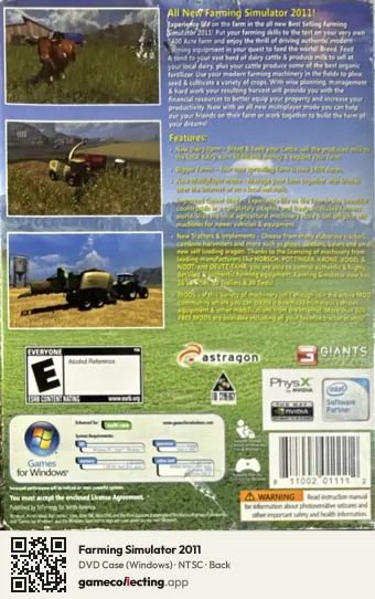 Farming Simulator 2011 Computer, NTSC box back