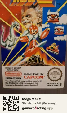 Mega Man 2 Nintendo Entertainment System, PAL cartridge label