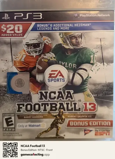 NCAA Football 13 PlayStation 3, NTSC box front
