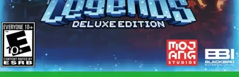 Minecraft Legends, the ESRB box on its front