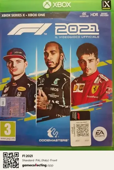 F1 2021 Xbox Series X, Italy box front