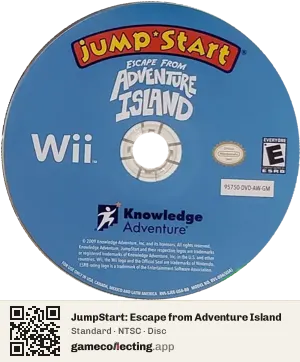 JumpStart: Escape from Adventure Island Nintendo Wii, NTSC disc