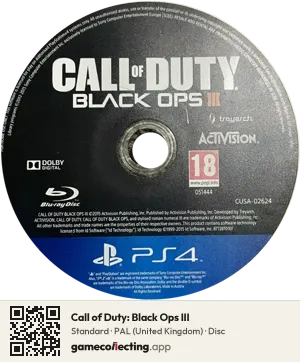 Call of Duty: Black Ops III PlayStation 4, PAL disc