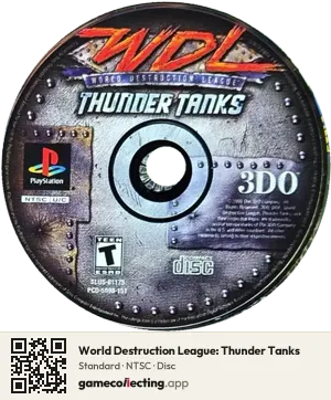 World Destruction League: Thunder Tanks PlayStation, NTSC disc