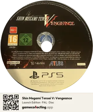Shin Megami Tensei V: Vengeance PlayStation 5, PAL disc