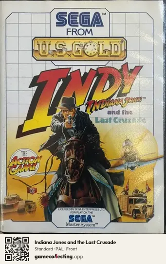 Indiana Jones and the Last Crusade Sega Master System, PAL box front