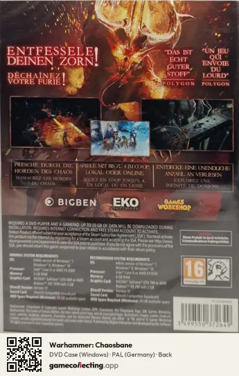 Warhammer: Chaosbane Computer, Germany box back