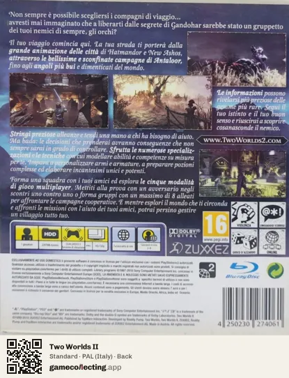 Two Worlds II PlayStation 3, Italy box back