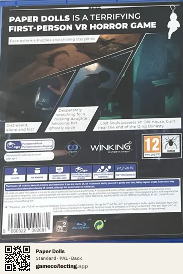 Paper Dolls PlayStation 4, PAL box back