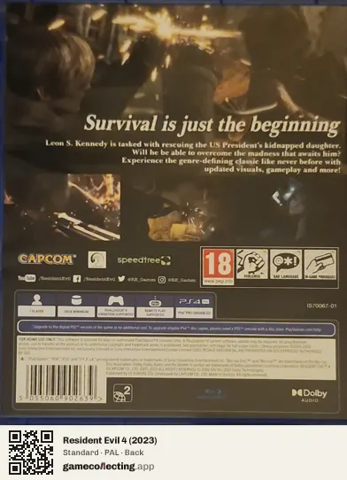 Resident Evil 4 (2023) PlayStation 4, PAL box back