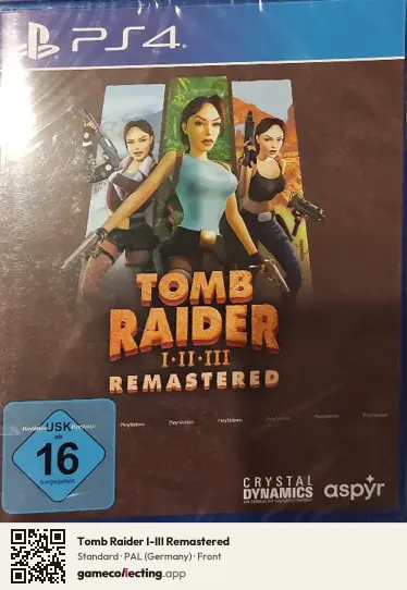 Tomb Raider I-III Remastered PlayStation 4, Germany box front