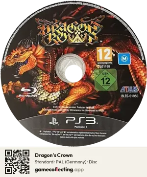 Dragon's Crown PlayStation 3, PAL disc