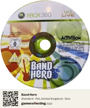 Band Hero Xbox 360, PAL disc
