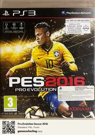 Pro Evolution Soccer 2016 PlayStation 3, PAL box front