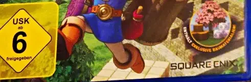 Dragon Quest Builders, the USK square on its front