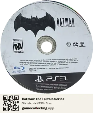Batman: The Telltale Series PlayStation 3, NTSC disc