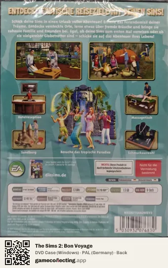 The Sims 2: Bon Voyage Computer, Germany box back