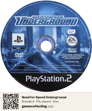 Need for Speed Underground PlayStation 2, PAL disc