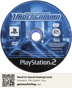 Need for Speed Underground PlayStation 2, PAL disc
