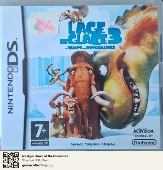 Ice Age: Dawn of the Dinosaurs Nintendo DS, PAL box front