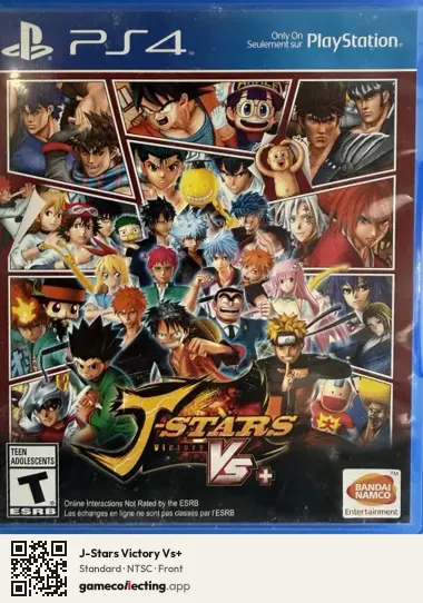 J-Stars Victory Vs+ PlayStation 4, NTSC box front