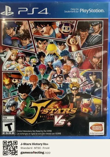 J-Stars Victory Vs+ PlayStation 4, NTSC box front