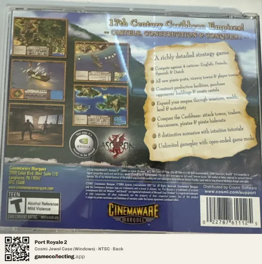 Port Royale 2 Computer, NTSC box back