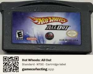 Hot Wheels: All Out Game Boy Advance, NTSC cartridge label