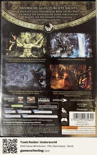 Tomb Raider: Underworld Computer, Germany box back