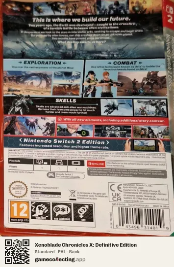 Xenoblade Chronicles X: Definitive Edition Nintendo Switch 2, PAL box back