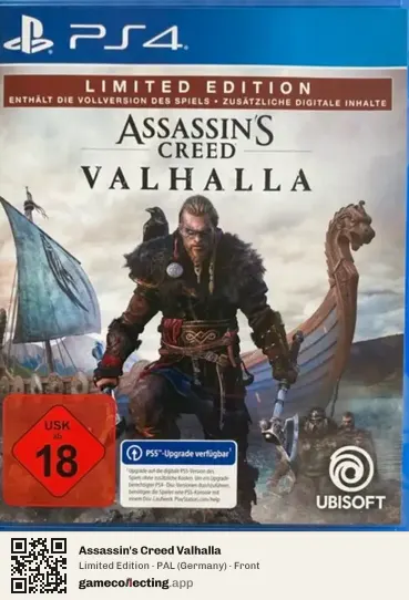 Assassin's Creed Valhalla PlayStation 4, Germany box front