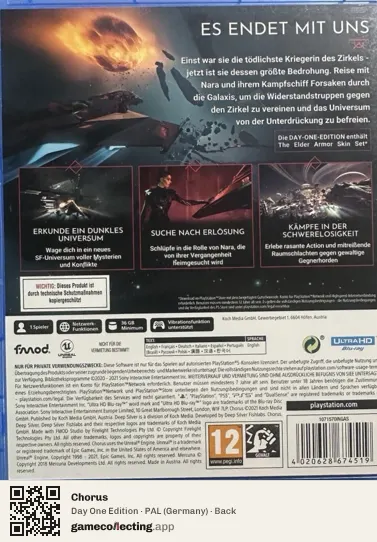 Chorus PlayStation 5, Germany box back