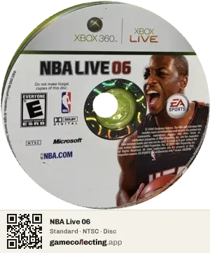 NBA Live 06 Xbox 360, NTSC disc