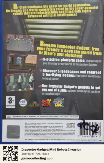 Inspector Gadget: Mad Robots Invasion PlayStation 2, PAL box back
