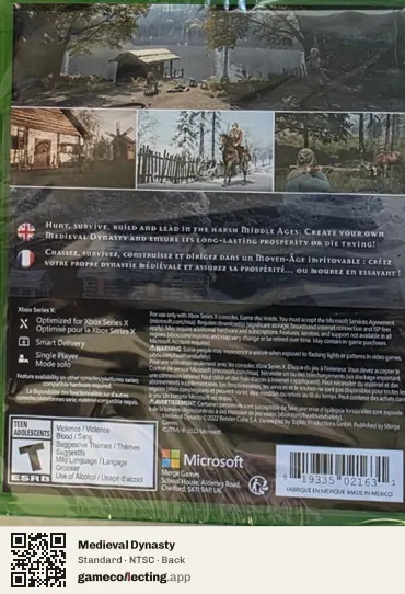 Medieval Dynasty Xbox Series X, NTSC box back
