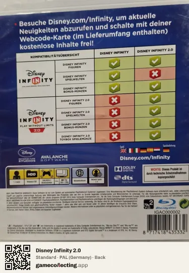 Disney Infinity 2.0 PlayStation 3, Germany box back