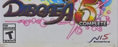 Disgaea 5 Complete, the ESRB box on its front