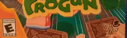 Frogun, the ESRB box on its front