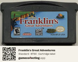 Franklin's Great Adventures Game Boy Advance, NTSC cartridge label