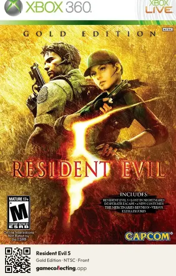 Resident Evil 5 Xbox 360, NTSC box front