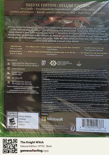 The Knight Witch Xbox Series X, NTSC box back
