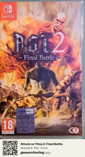 Attack on Titan 2: Final Battle Nintendo Switch, PAL box front