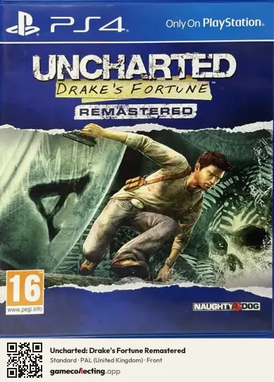 Uncharted: Drake's Fortune Remastered PlayStation 4, United Kingdom box front