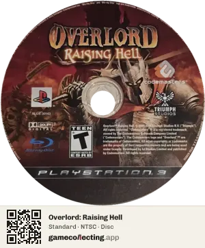 Overlord: Raising Hell PlayStation 3, NTSC disc