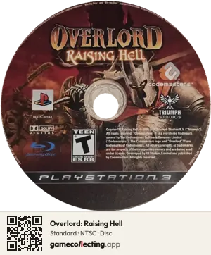Overlord: Raising Hell PlayStation 3, NTSC disc