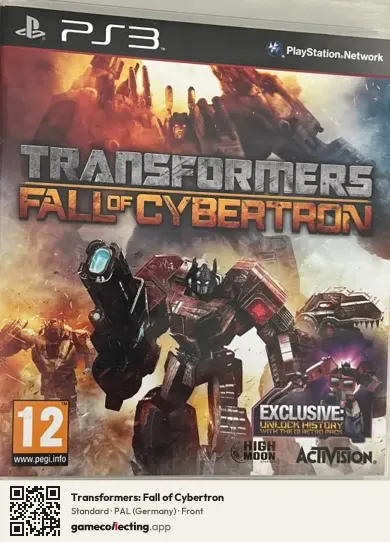 Transformers: Fall of Cybertron PlayStation 3, Germany box front