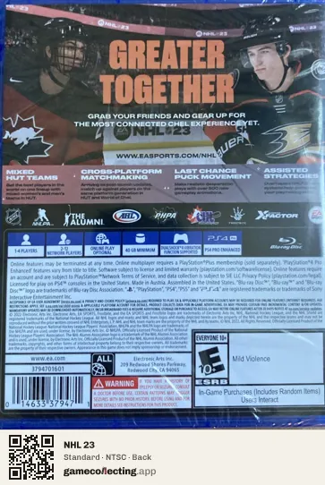 NHL 23 PlayStation 4, NTSC box back