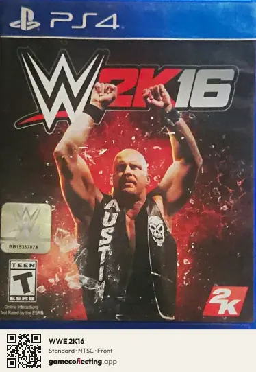 WWE 2K16 PlayStation 4, NTSC box front