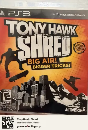Tony Hawk: Shred PlayStation 3, NTSC box front